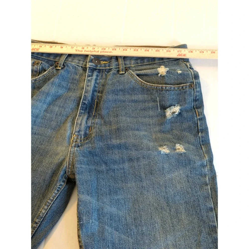 Wide Leg Distressed Jeans Men 36x32 100% Cotton Grunge Beach Beer